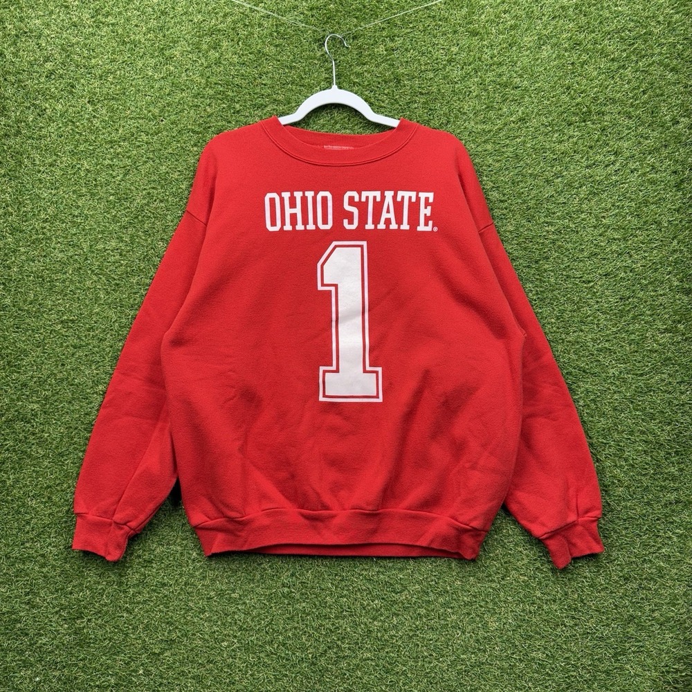Ohio State Buckeyes Sweatshirt Mens Large Crewneck Fleece Sportswear y2k OSU